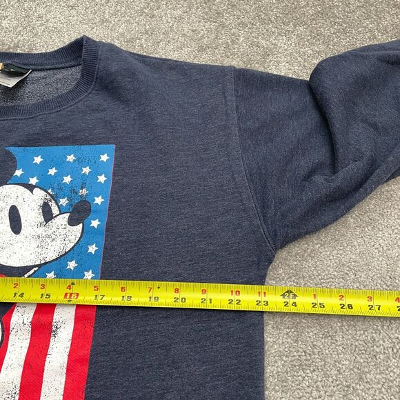 Disney Mickey Mouse Graphic Pullover Sweatshirt Mens XL Blue Crew Neck Casual - Picture 11 of 12